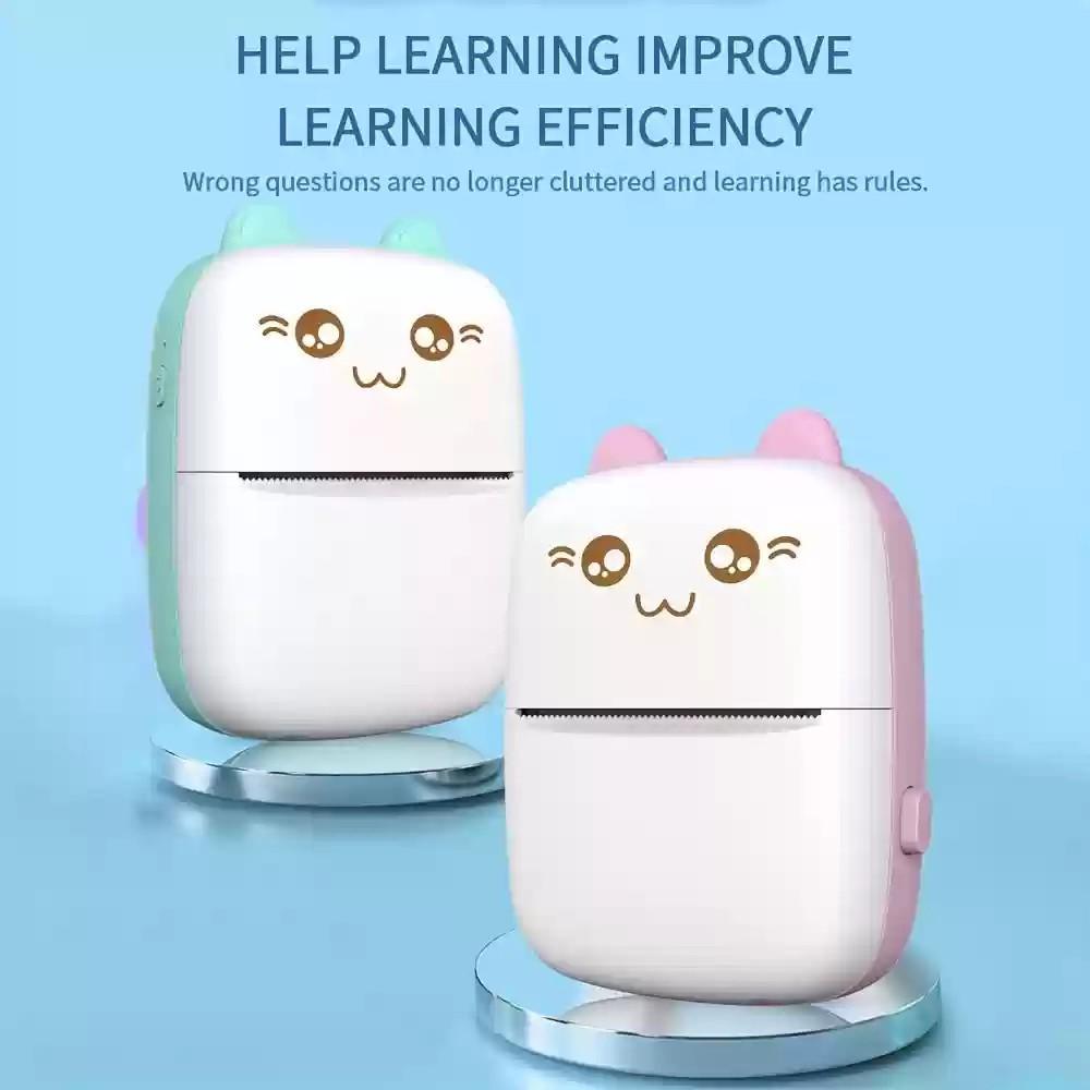 Portable Mini Cat Thermal Printer – Inkless Bluetooth Pocket Photo & Label Printer (USB Rechargeable)